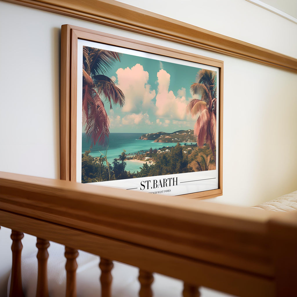 St. Barth Travel Poster | French Caribbean Island Art Print wall art print, modern home decor, unframed artwork by Nomad & Nest