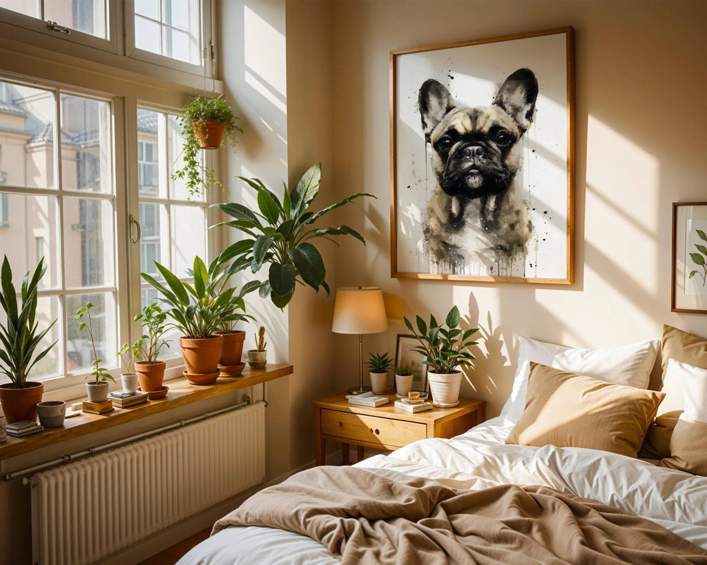 Fawn French Bulldog Watercolor Print | Modern Dog Wall Art wall art print, modern home decor, unframed artwork by Nomad & Nest