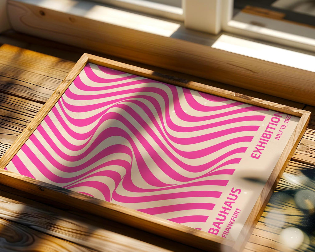 Bauhaus Poster Exhibition Art Print | Pink Geometric Abstract wall art print, modern home decor, unframed artwork by Nomad & Nest