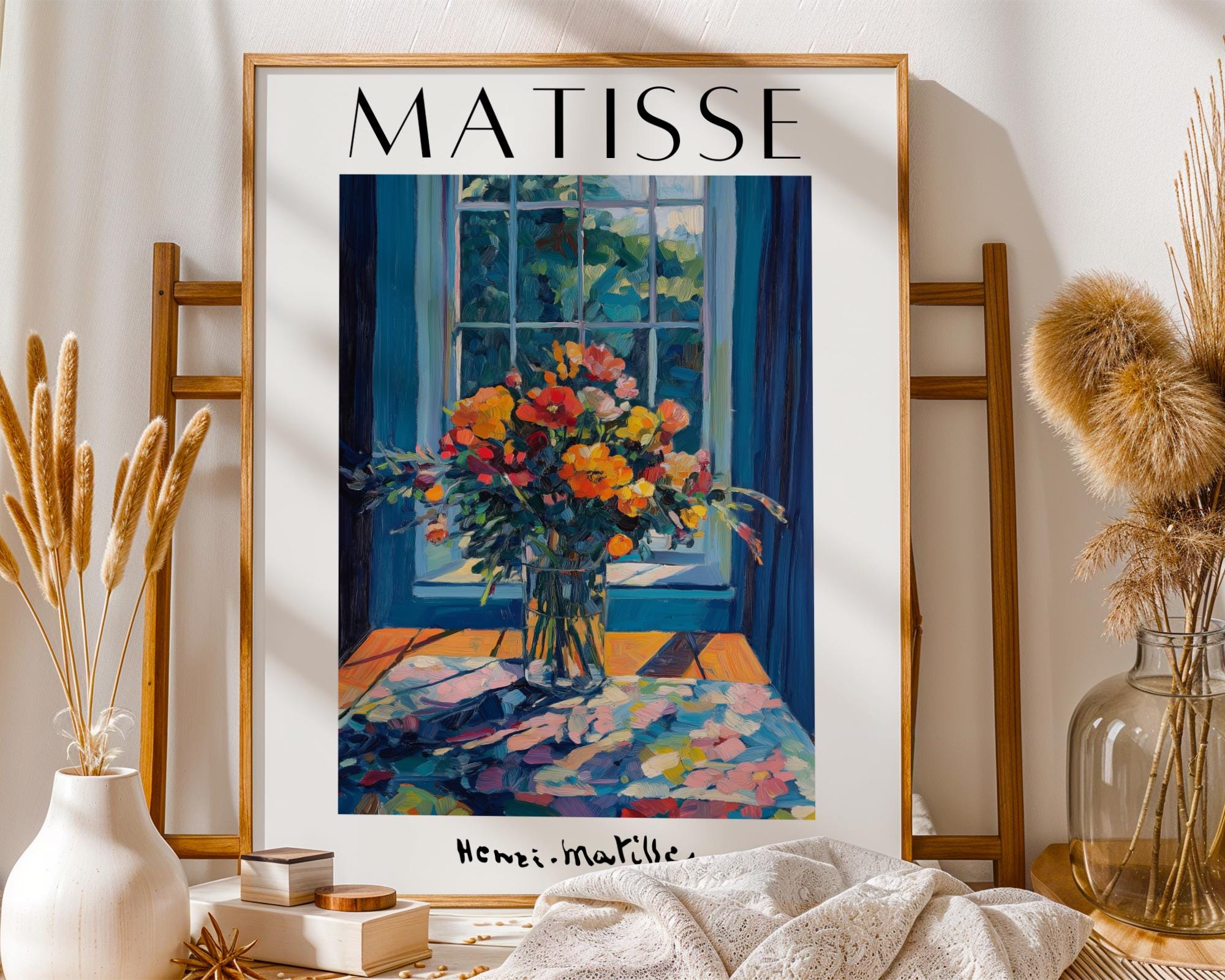 Henri Matisse Print | Inspired Floral  | Boho Sunlit Window Poster wall art print, modern home decor, unframed artwork by Nomad & Nest