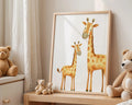 Playroom Ideas | Giraffe Nursery Wall Art | Safari Animal Mother Baby Print wall art print, modern home decor, unframed artwork by Nomad & Nest