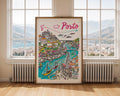 Porto Cityscape Travel Poster | Douro River Illustration Print wall art print, modern home decor, unframed artwork by Nomad & Nest