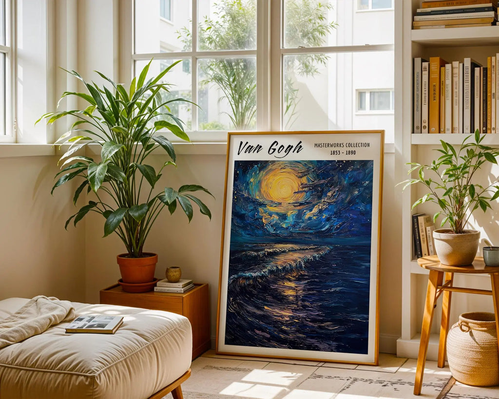Van Gogh Print | Starry Ocean  | Expressionist Seascape Poster wall art print, modern home decor, unframed artwork by Nomad & Nest