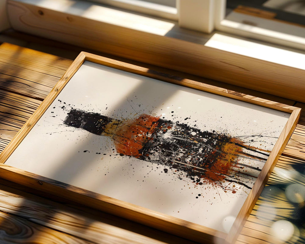 Whiskey Bottle Art Print | Abstract Alcohol Ink, Bar Decor (Unframed) wall art print, modern home decor, unframed artwork by Nomad & Nest