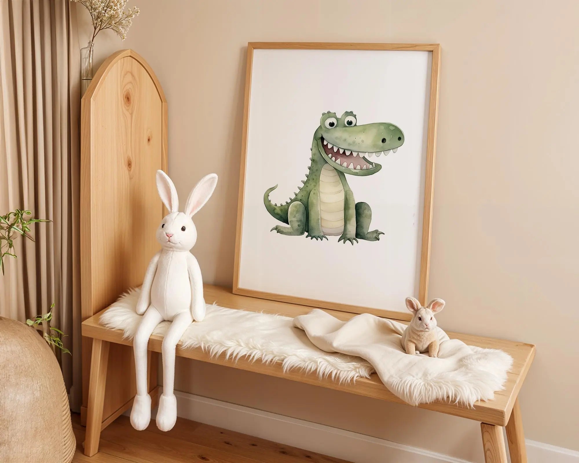 Playroom Ideas | Crocodile Nursery Wall Art | Jungle Animal Baby Print wall art print, modern home decor, unframed artwork by Nomad & Nest