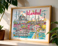 Istanbul Travel Poster | Colorful Hagia Sophia Art Print wall art print, modern home decor, unframed artwork by Nomad & Nest