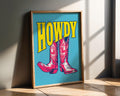 Modern Pop Art | Pink Cowboy Boots  Print | Retro Western Decor wall art print, modern home decor, unframed artwork by Nomad & Nest