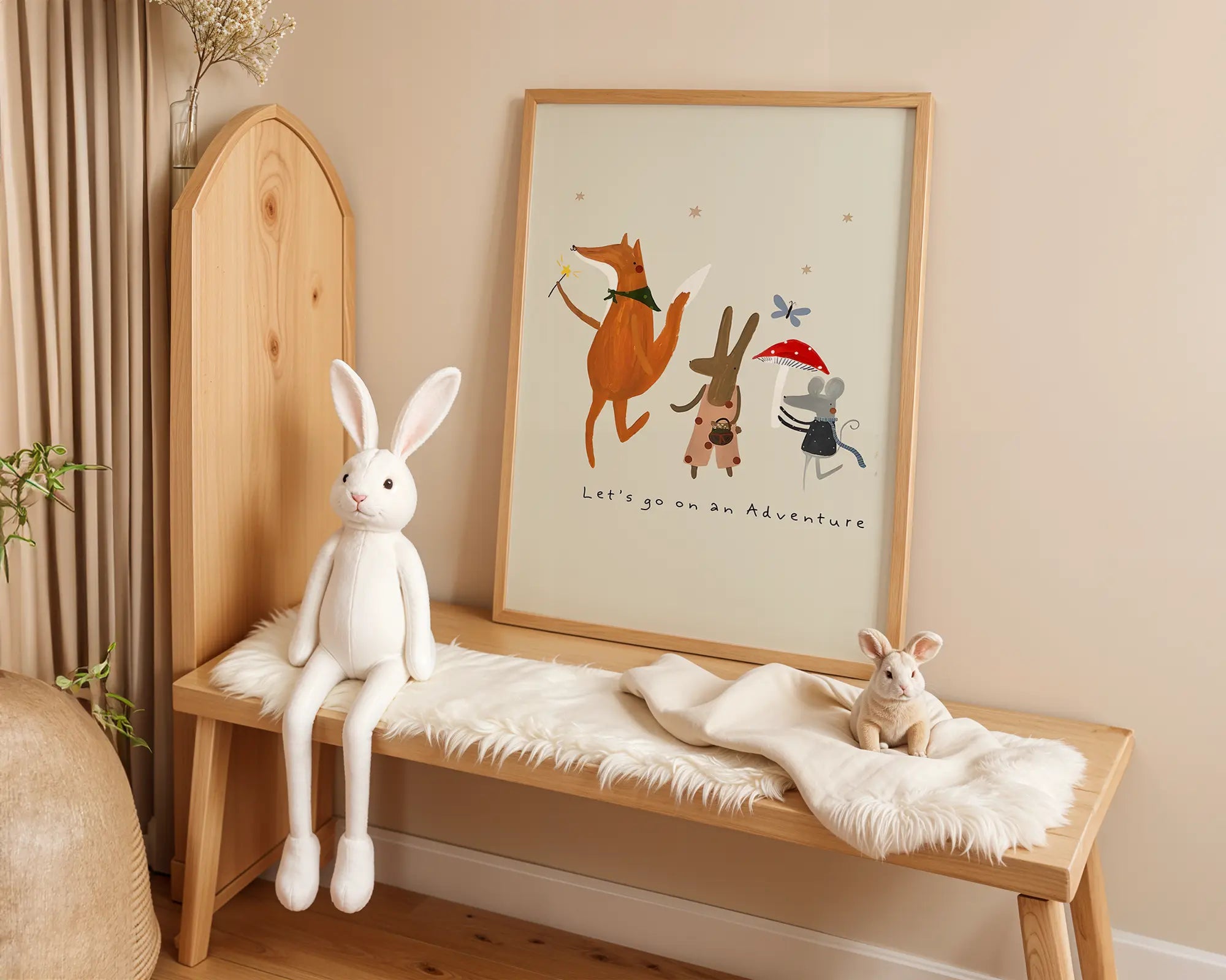 Playroom Ideas | Woodland Adventure Nursery Wall Art | Forest Animal Quote Print wall art print, modern home decor, unframed artwork by Nomad & Nest