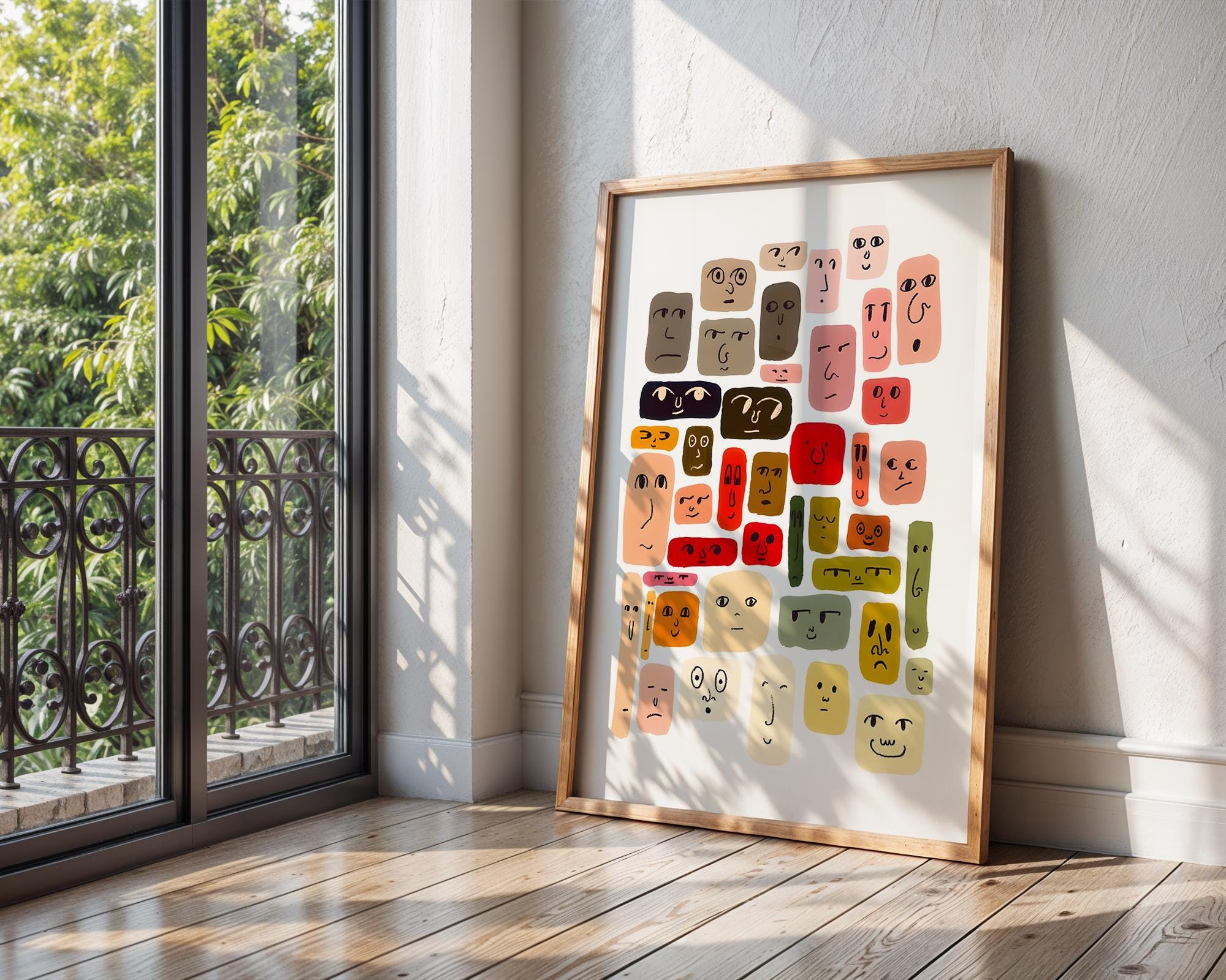 Abstract Faces Art Print | Colorful Modern Wall Art wall art print, modern home decor, unframed artwork by Nomad & Nest