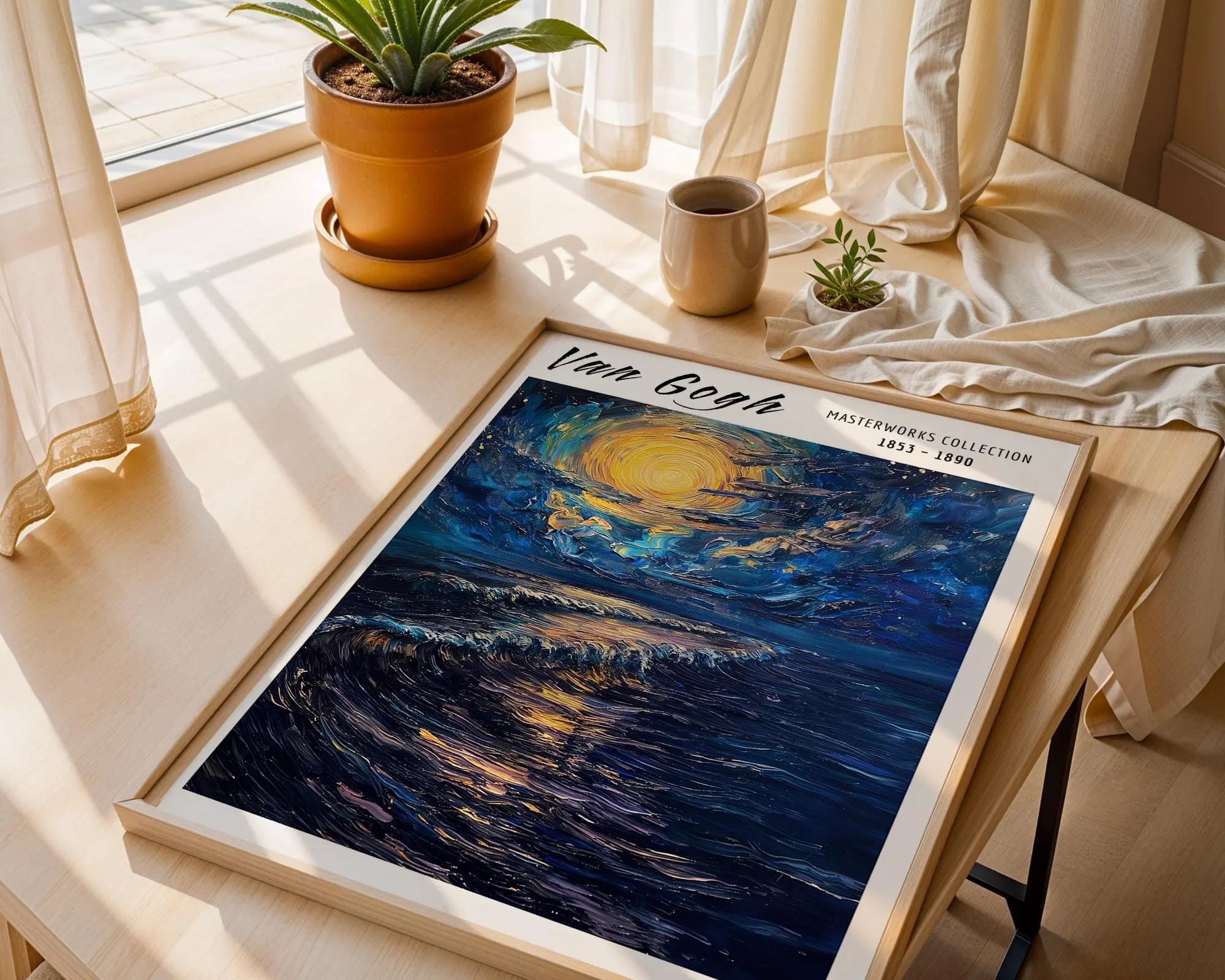 Van Gogh Print | Starry Ocean  | Expressionist Seascape Poster wall art print, modern home decor, unframed artwork by Nomad & Nest