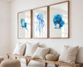 Colourful Prints | Ocean Wall Art Prints | Watercolour Seashell, Jellyfish, Pearl Set (Set of 3) wall art print, modern home decor, unframed artwork by Nomad & Nest
