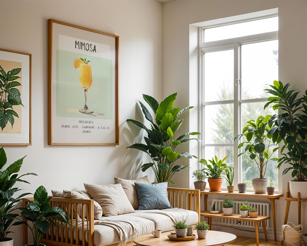 Mimosa Cocktail Art Print | Trendy Bar Cart Poster wall art print, modern home decor, unframed artwork by Nomad & Nest