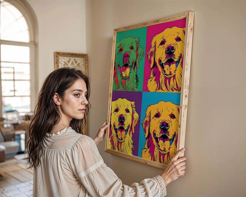Modern Pop Art | Golden Retriever  Print | Vibrant Dog  Decor wall art print, modern home decor, unframed artwork by Nomad & Nest