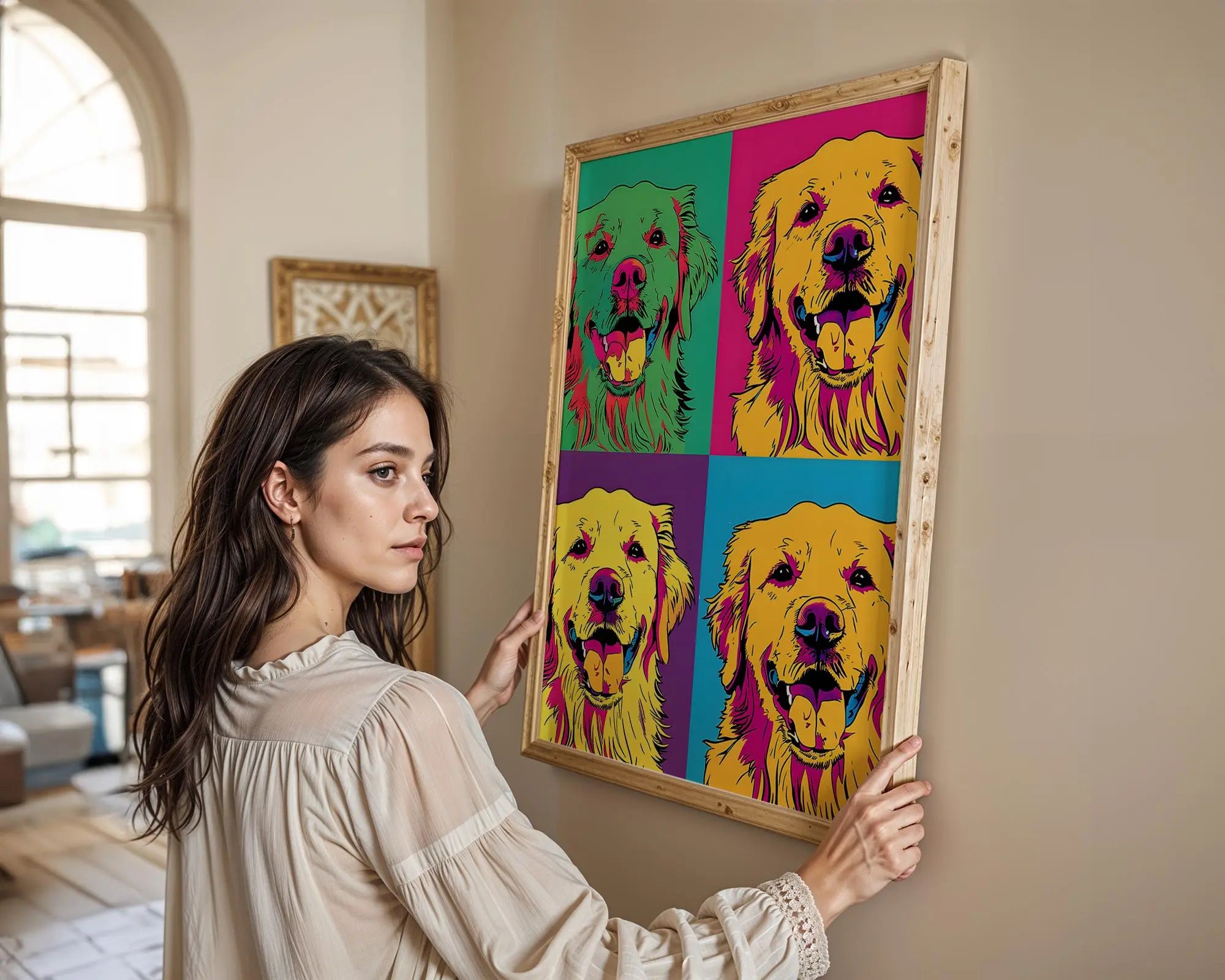 Modern Pop Art | Golden Retriever  Print | Vibrant Dog  Decor wall art print, modern home decor, unframed artwork by Nomad & Nest