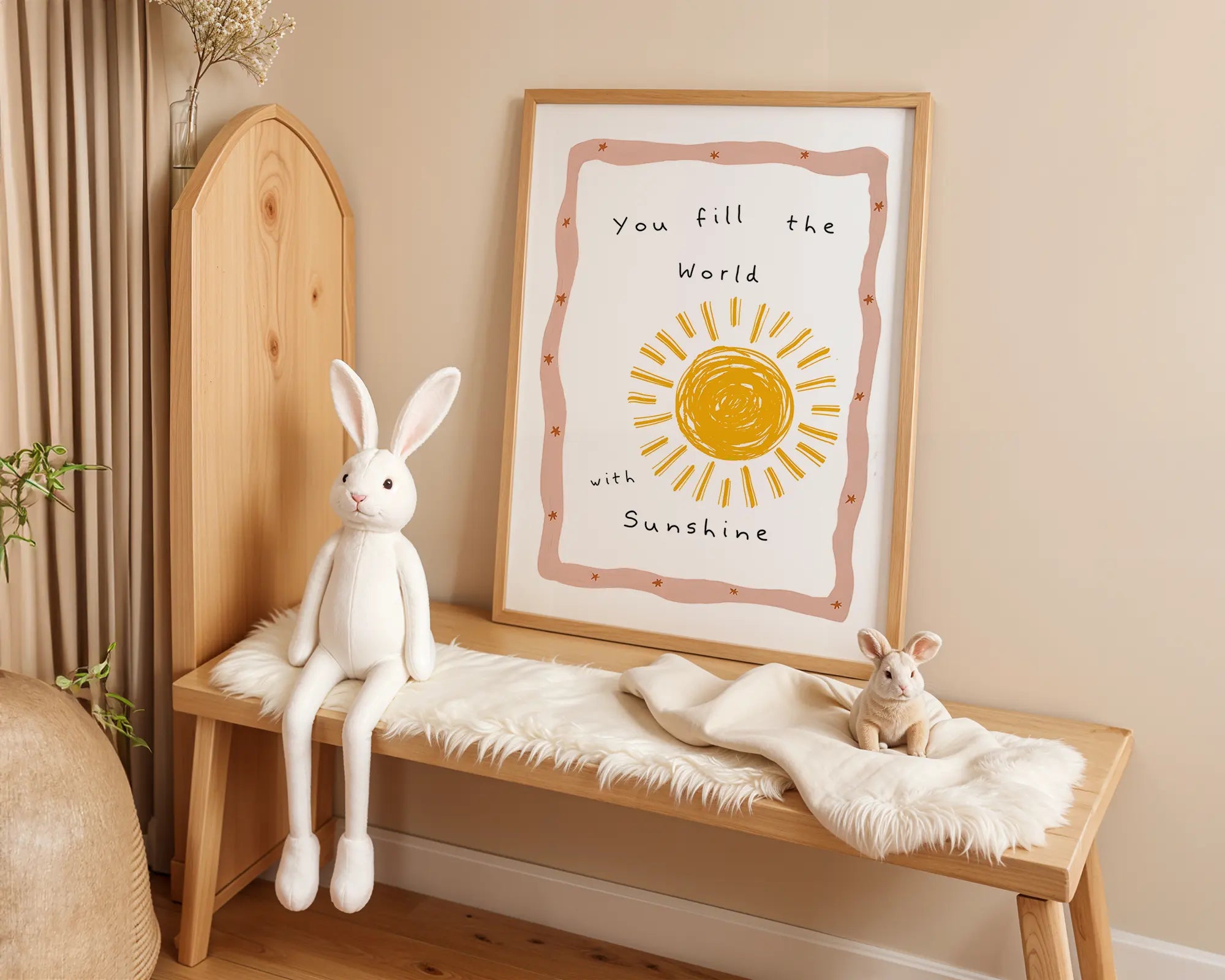 Playroom Ideas | Fill The World With Sunshine Nursery Wall Art | Boho Sun Print wall art print, modern home decor, unframed artwork by Nomad & Nest