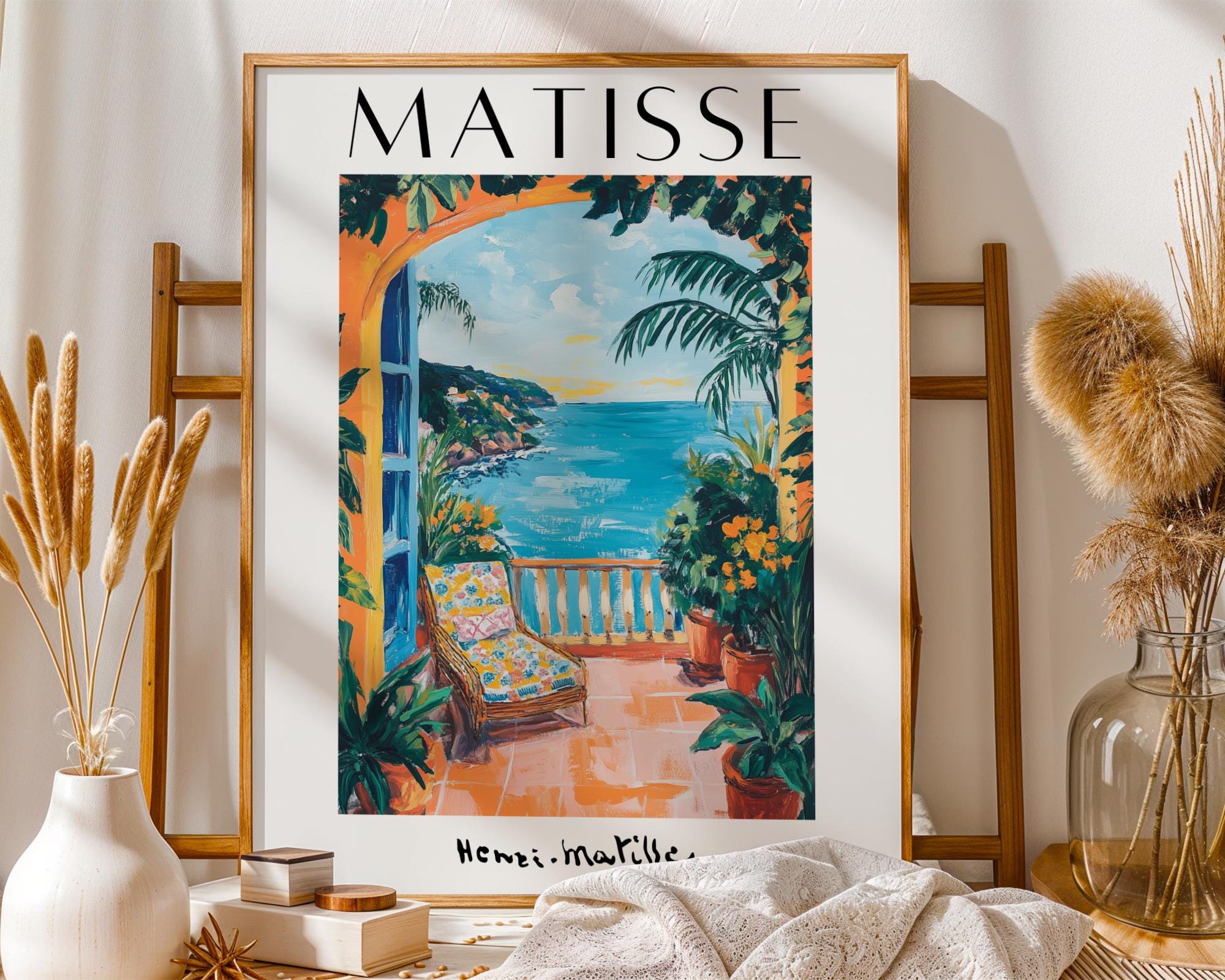 Henri Matisse Print | Inspired Balcony  | Coastal Home Decor wall art print, modern home decor, unframed artwork by Nomad & Nest