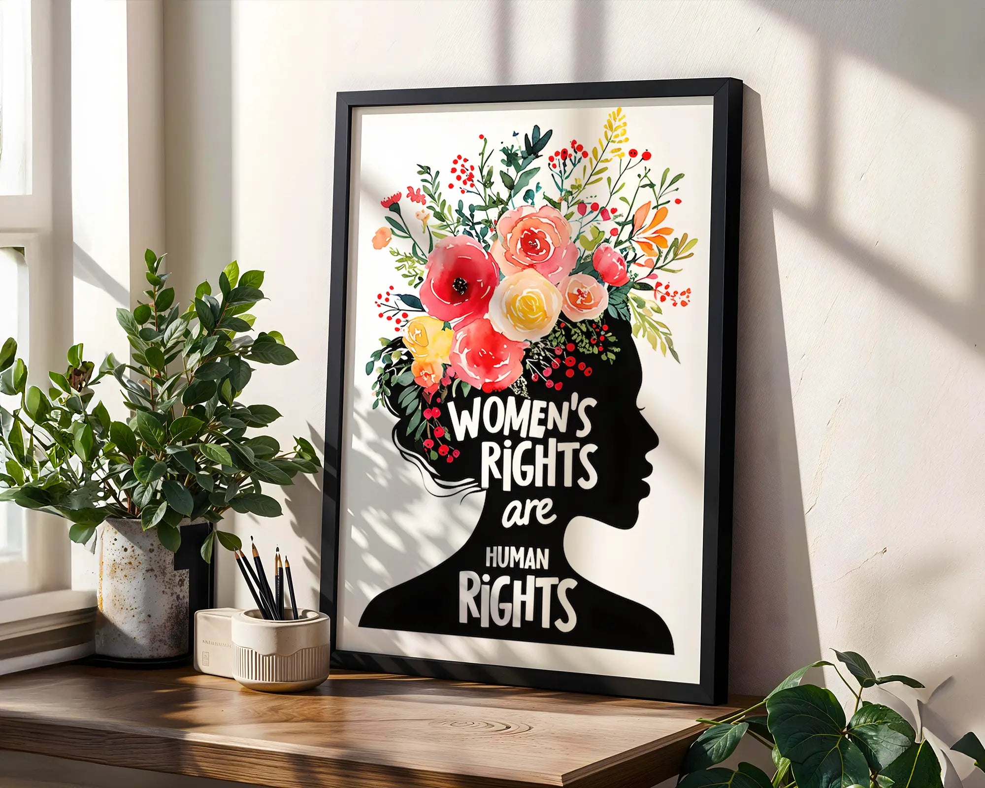 Positive Emotion | Women‘s Rights Are Human Rights Wall Art | Equality Empowerment Decor wall art print, modern home decor, unframed artwork by Nomad & Nest
