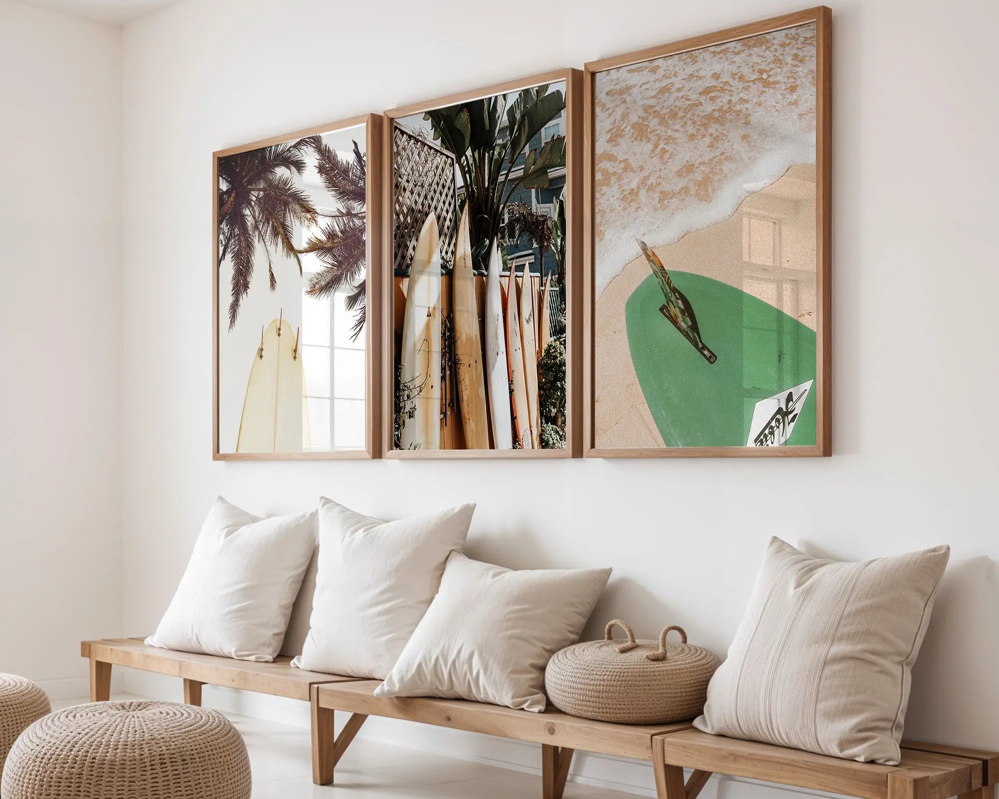 Colourful Prints | Surfboard Photography Print Set, Coastal Living Room Wall Art (Set of 3) wall art print, modern home decor, unframed artwork by Nomad & Nest