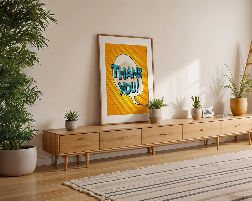 Modern Pop Art | Thank You Poster | Retro Comic Book Print wall art print, modern home decor, unframed artwork by Nomad & Nest