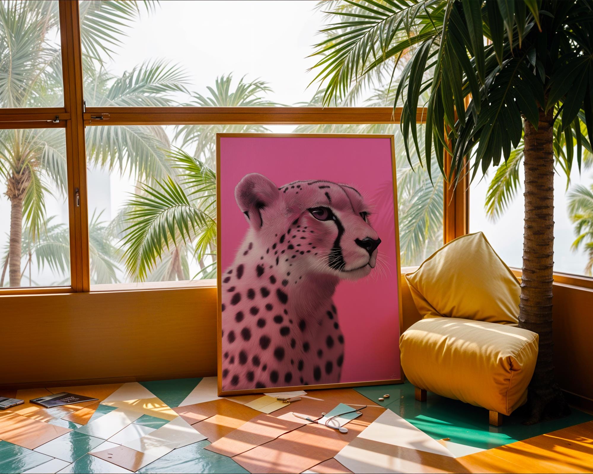 Pink Cheetah Art Print | Bold Animal Wall Decor wall art print, modern home decor, unframed artwork by Nomad & Nest