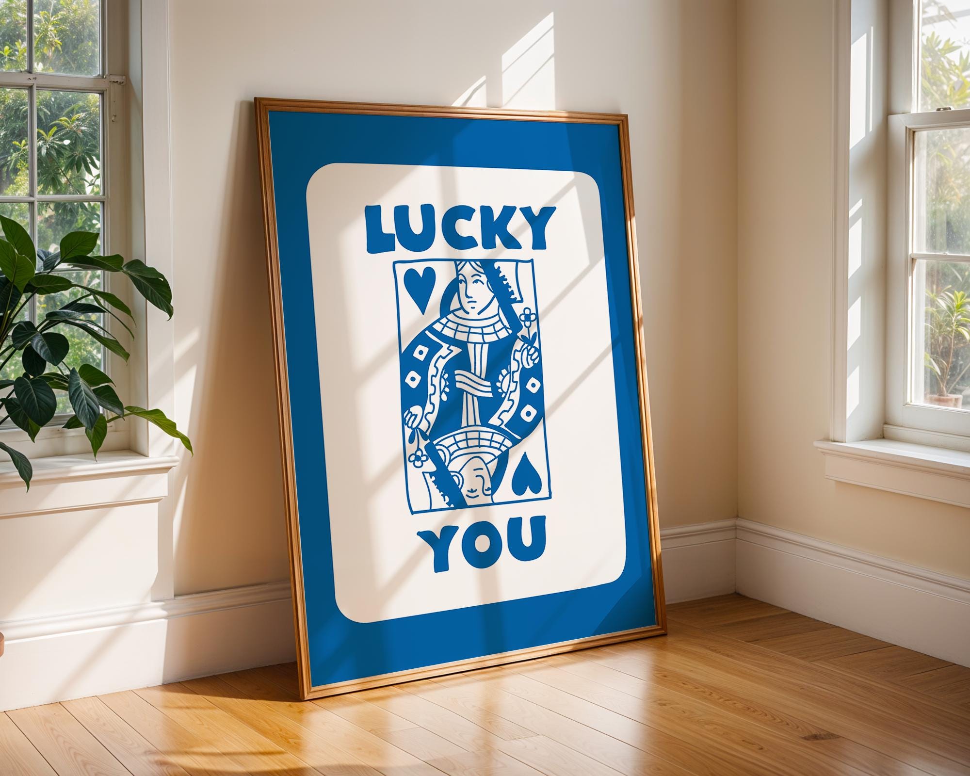 Lucky You Playing Card Print | Retro Pop Art Poster wall art print, modern home decor, unframed artwork by Nomad & Nest