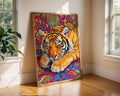 Sleeping Tiger Art Print | Bohemian Jungle Home Decor wall art print, modern home decor, unframed artwork by Nomad & Nest
