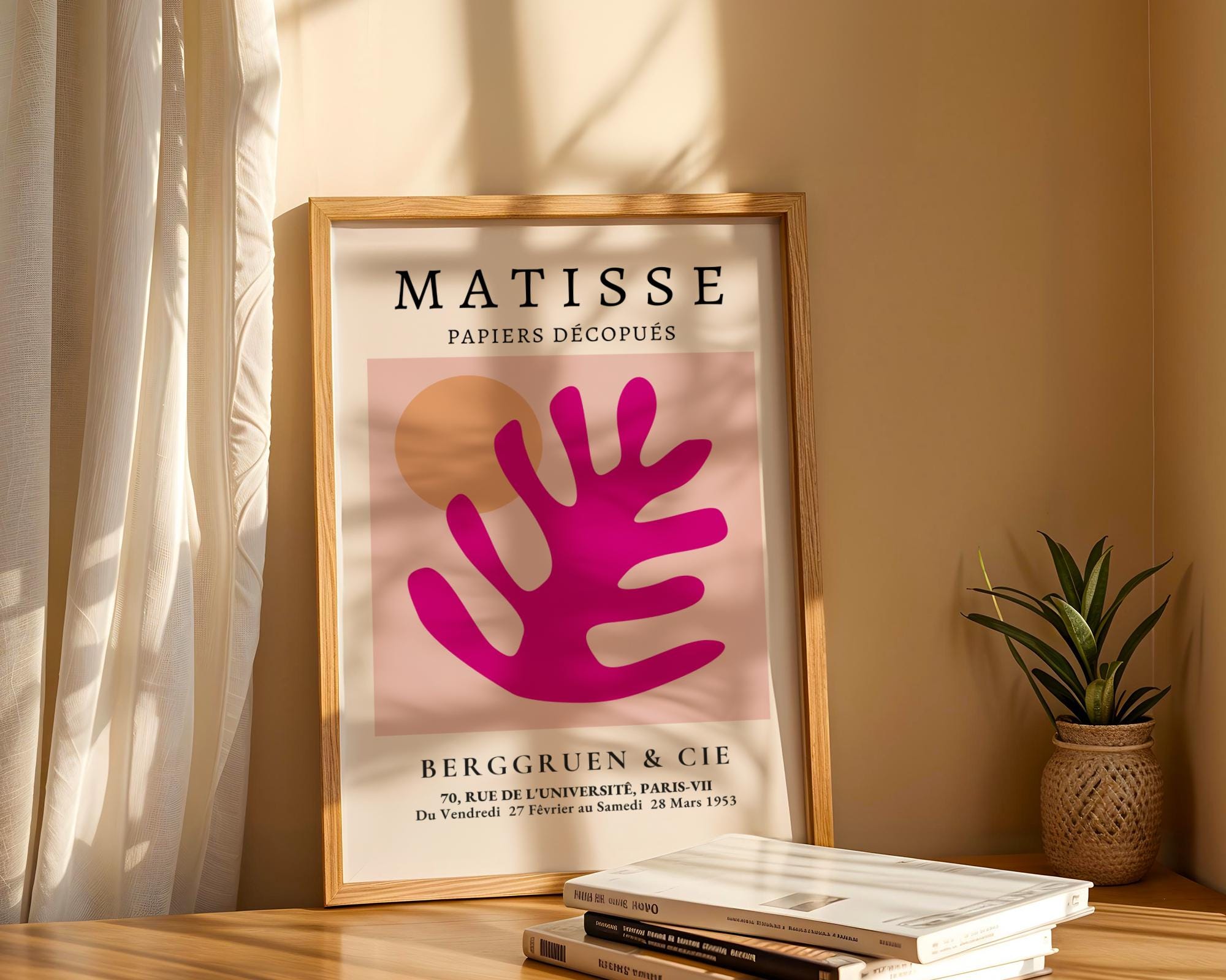 Henri Matisse Print | Inspired Art  | Pink Coral Cut-Out, Modern Abstract wall art print, modern home decor, unframed artwork by Nomad & Nest