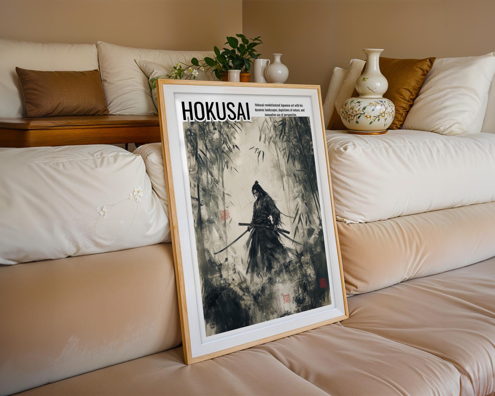 Japanese Poster | Samurai Warrior Art Print – Katana Bushido, Feudal Japan Decor wall art print, modern home decor, unframed artwork by Nomad & Nest