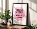 Positive Emotion | Strong Women Raise Strong Girls Wall Art | Feminine Motivation Quote | Watercolour Empowerment Decor wall art print, modern home decor, unframed artwork by Nomad & Nest