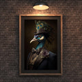 Peacock Portrait Print | Victorian Animal Art in Top Hat wall art print, modern home decor, unframed artwork by Nomad & Nest