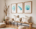 Colourful Prints | Aqua Coral & Shell Prints Set • Modern Beach House Watercolor Art wall art print, modern home decor, unframed artwork by Nomad & Nest