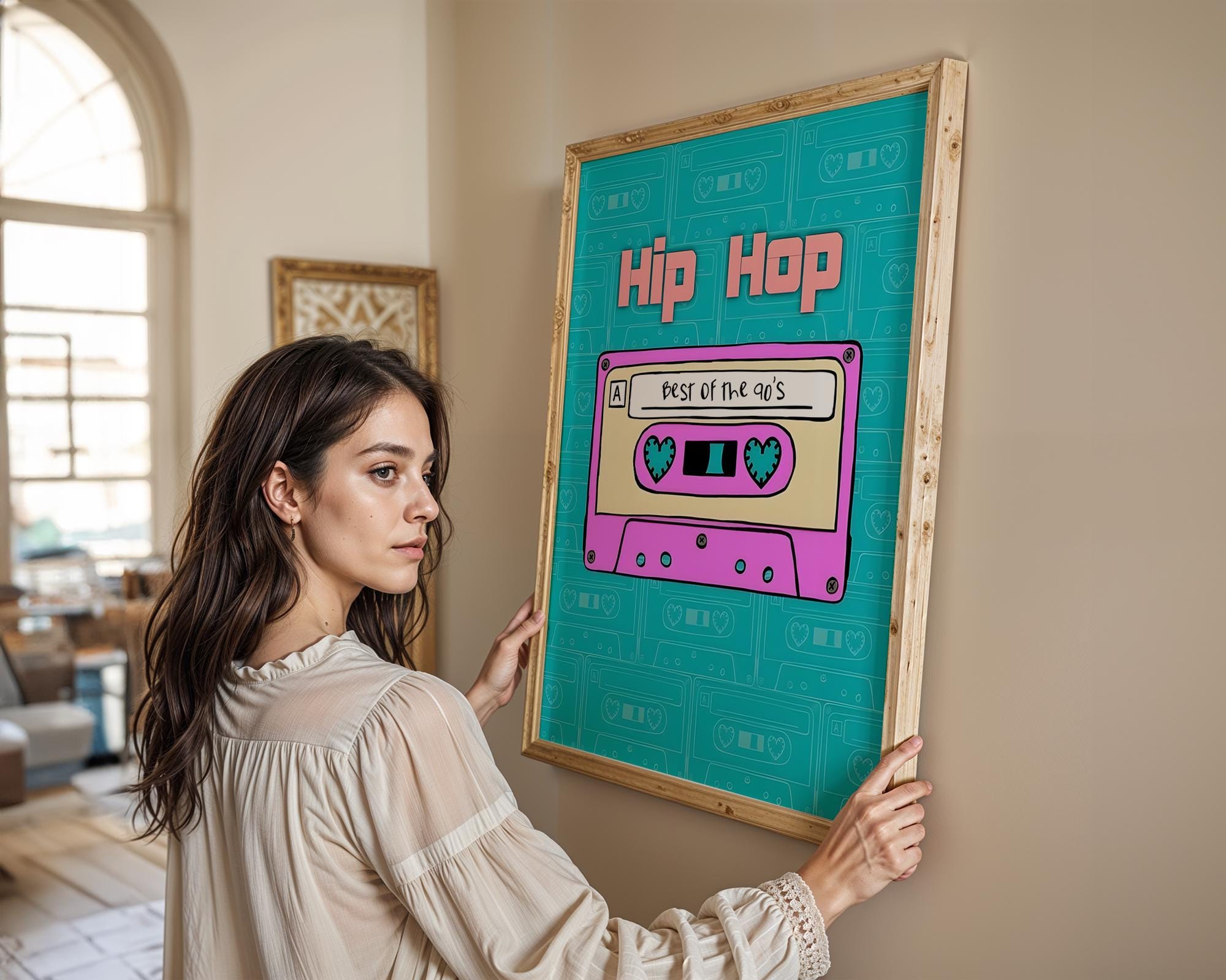 Modern Pop Art | 90s Hip Hop Cassette Tape Print | Retro Music wall art print, modern home decor, unframed artwork by Nomad & Nest