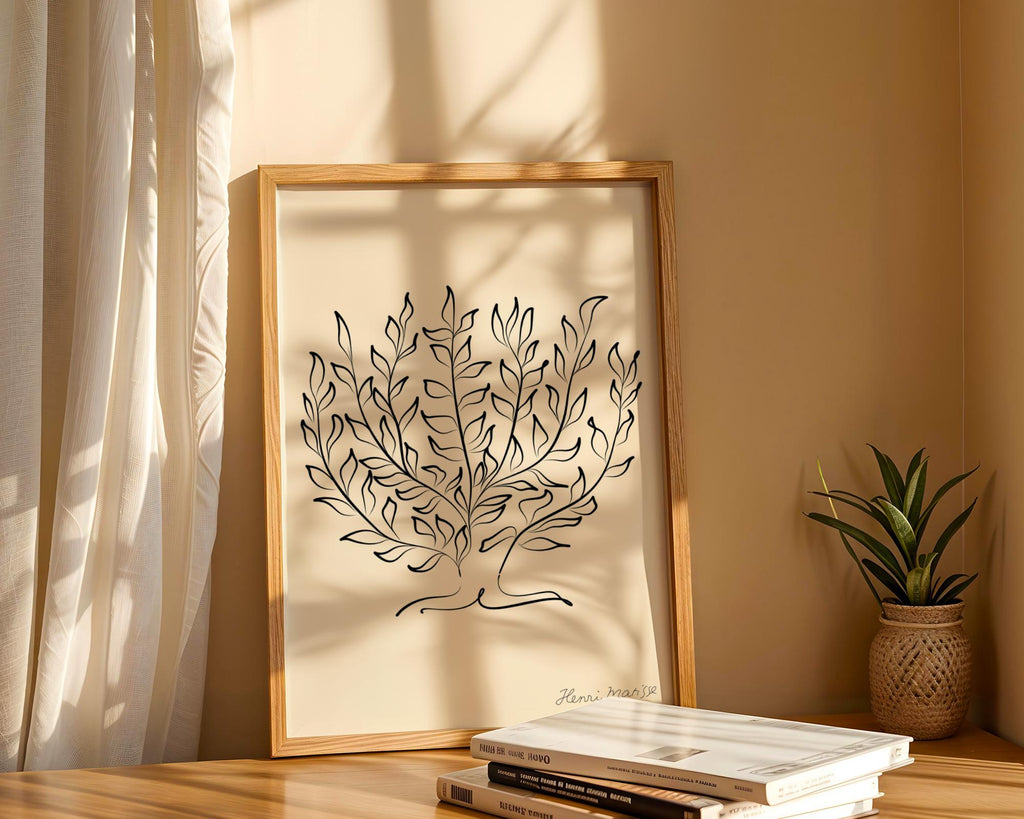 Henri Matisse Print | Floral Line Art  | Minimalist Black and White Botanical Poster wall art print, modern home decor, unframed artwork by Nomad & Nest