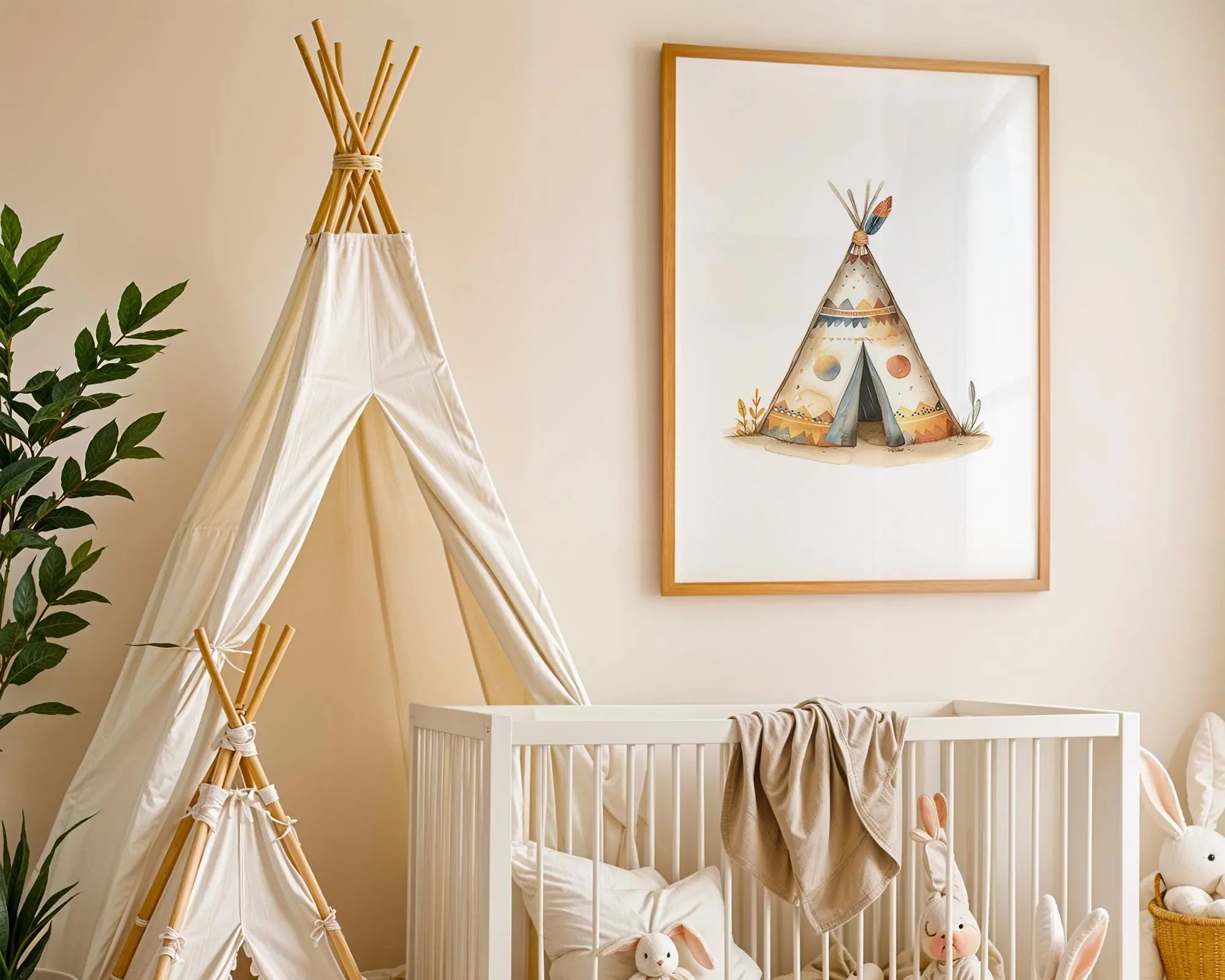 Playroom Ideas | Teepee Nursery Wall Art | Boho Tribal Tent Baby Decor wall art print, modern home decor, unframed artwork by Nomad & Nest