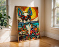 Boston Terrier Cocktail Art Print | Retro Summer Beach Poster wall art print, modern home decor, unframed artwork by Nomad & Nest