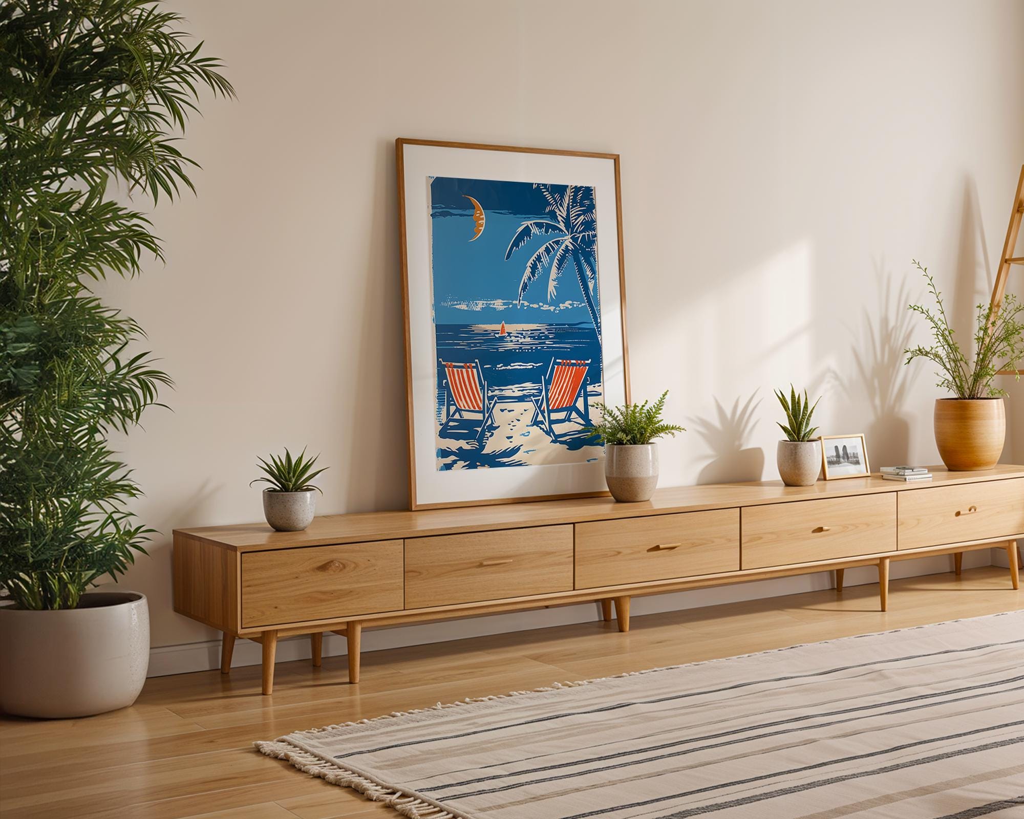 Modern Pop Art | Retro Beach Print | Mid-Century Coastal Decor wall art print, modern home decor, unframed artwork by Nomad & Nest