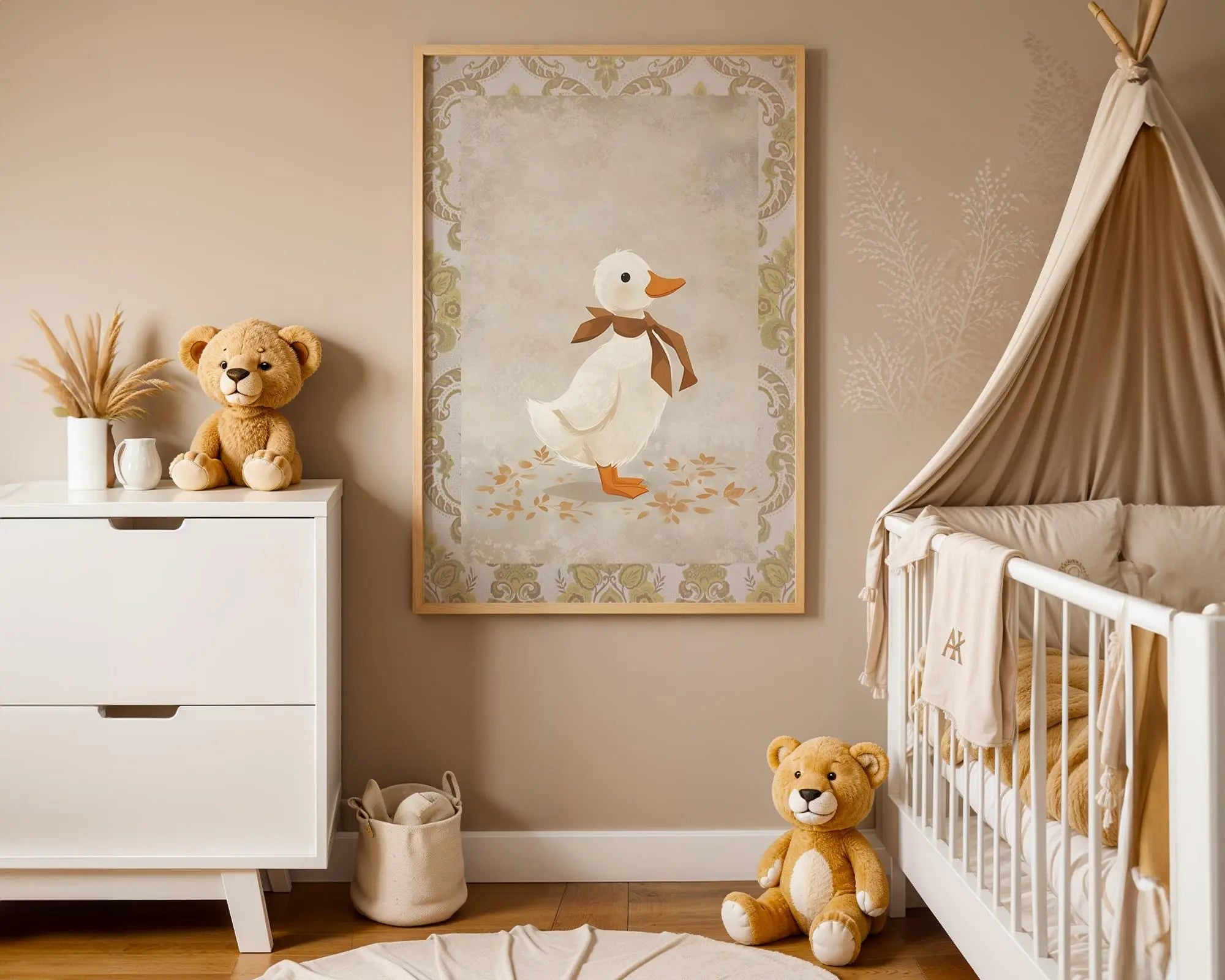 Playroom Ideas | Vintage Duck Nursery Wall Art | Storybook Farm Animal Print wall art print, modern home decor, unframed artwork by Nomad & Nest