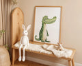 Playroom Ideas | Crocodile Nursery Wall Art | Jungle Animal Baby Illustration wall art print, modern home decor, unframed artwork by Nomad & Nest