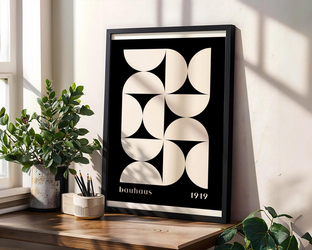 Bauhaus Poster Geometric Art Print | Minimalist Black and White wall art print, modern home decor, unframed artwork by Nomad & Nest