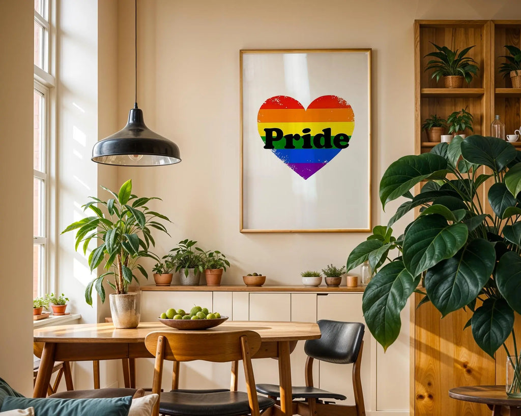 Positive Emotion | Rainbow Pride Heart Wall Art | LGBTQ Love Symbol Print | Minimal Equality Poster wall art print, modern home decor, unframed artwork by Nomad & Nest