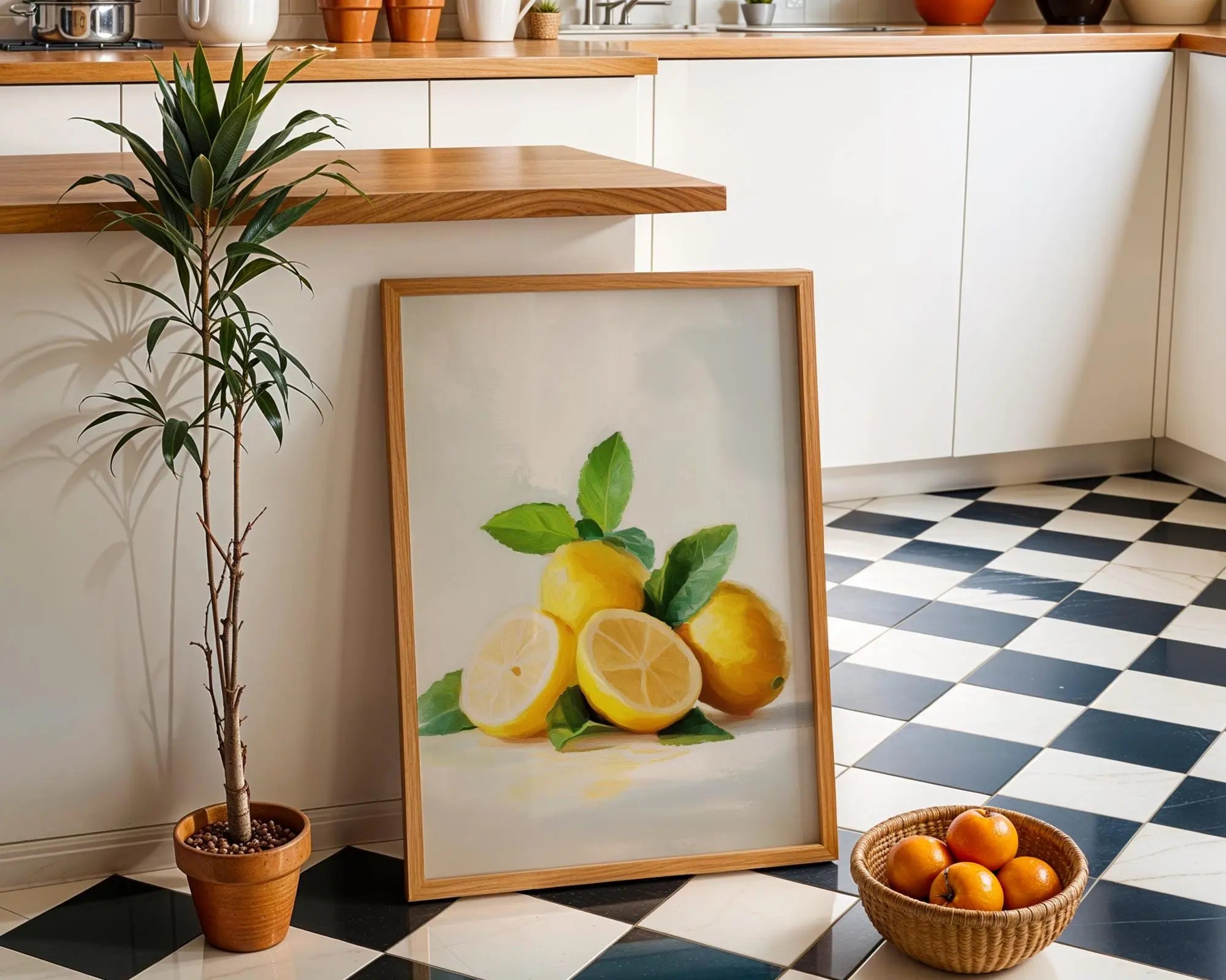 Lemon Botanical Print | Yellow Citrus Kitchen Wall Art wall art print, modern home decor, unframed artwork by Nomad & Nest