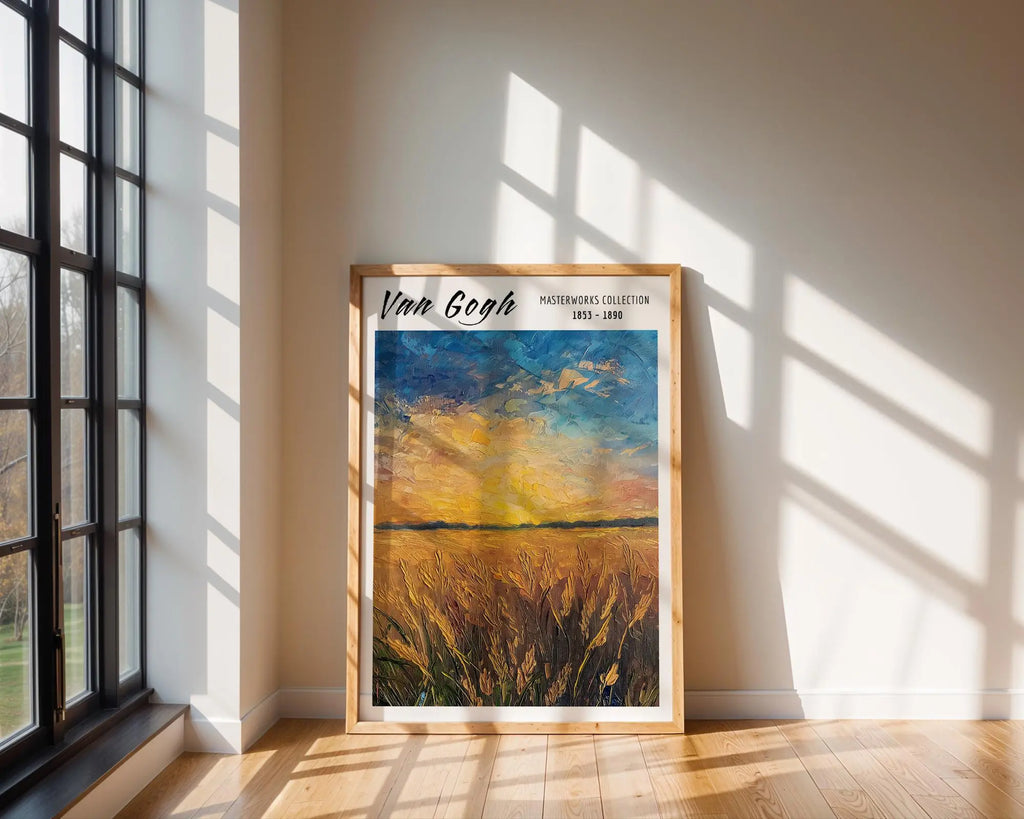 Van Gogh Print | Sunset Wheatfield  | Golden Impressionist Wall Art wall art print, modern home decor, unframed artwork by Nomad & Nest