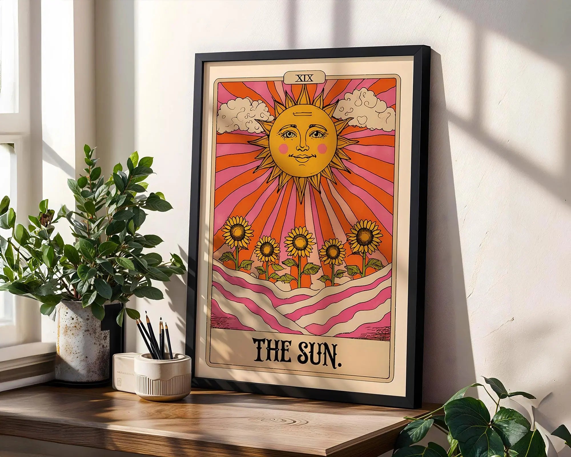 The Sun Tarot Card Print | Mystical Celestial Wall Art wall art print, modern home decor, unframed artwork by Nomad & Nest