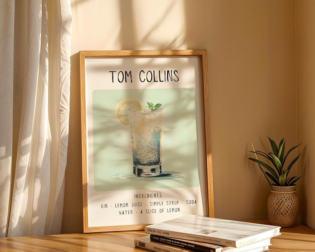 Tom Collins Cocktail Print | Minimalist Bar Cart Art wall art print, modern home decor, unframed artwork by Nomad & Nest