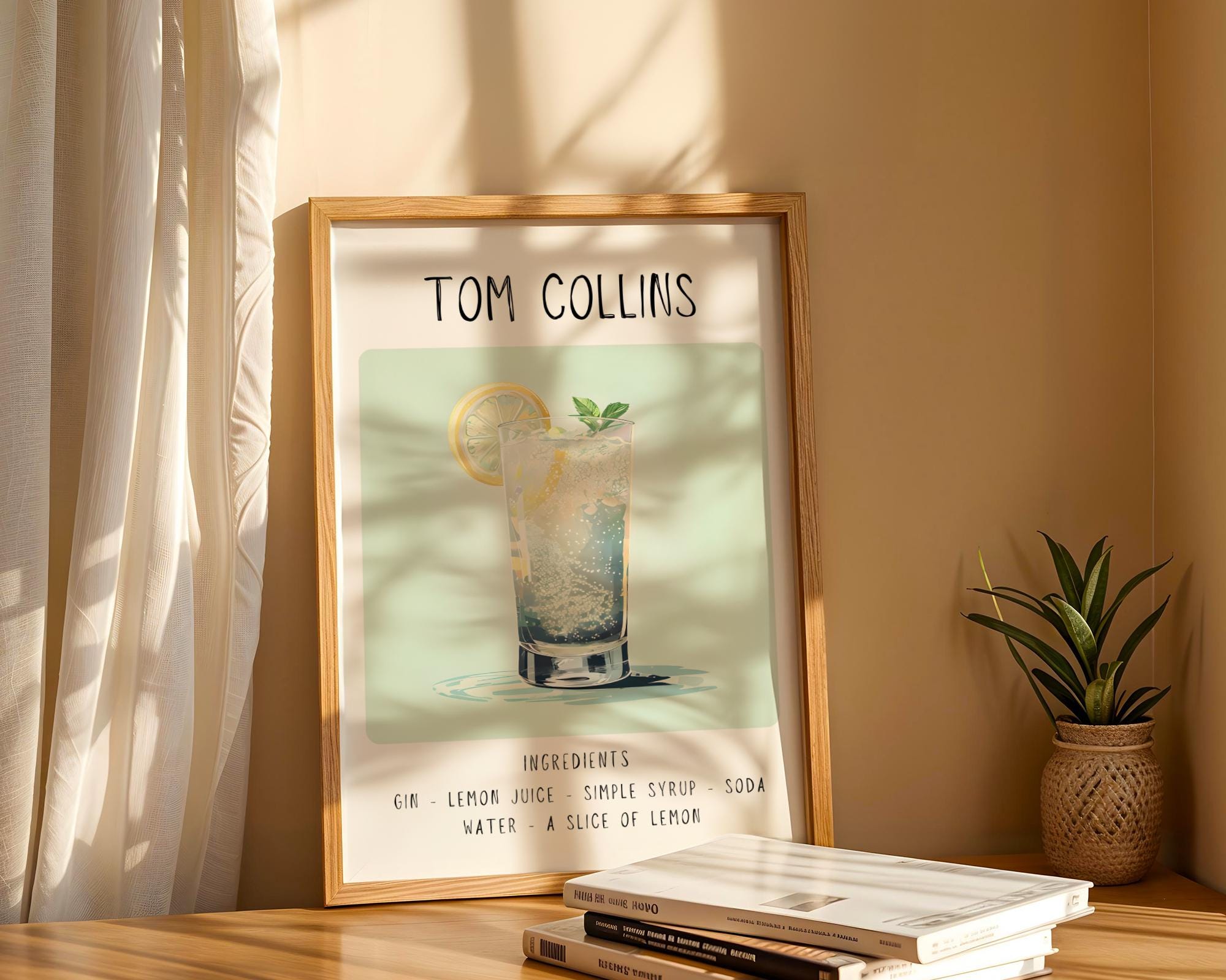 Tom Collins Cocktail Print | Minimalist Bar Cart Art wall art print, modern home decor, unframed artwork by Nomad & Nest