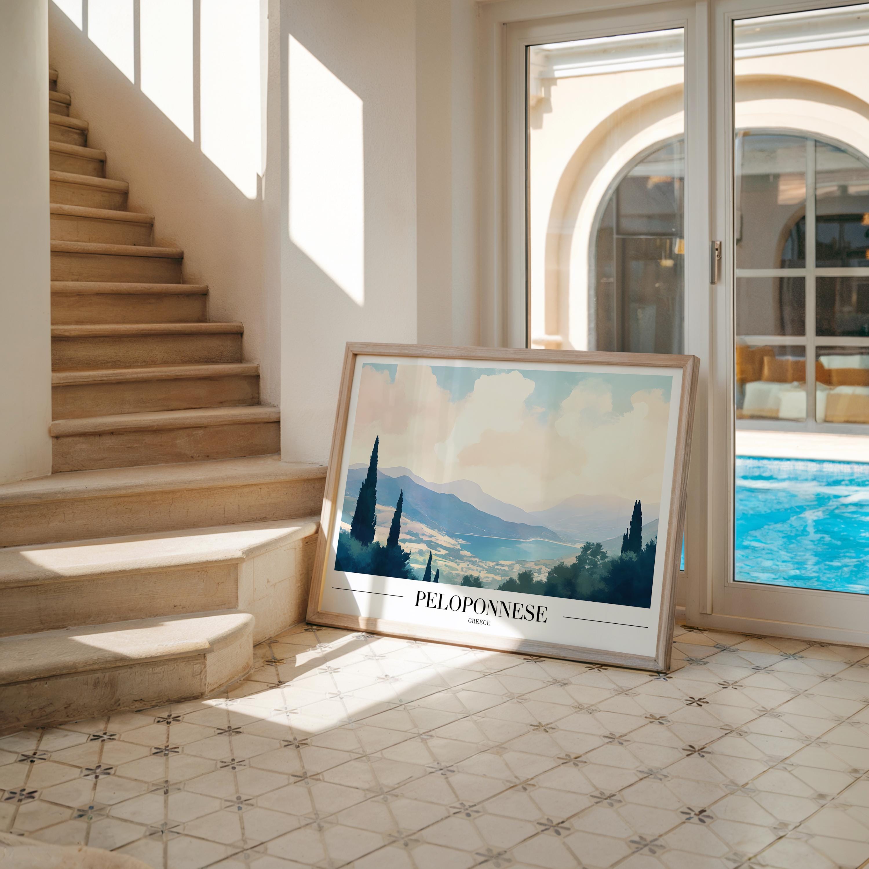 Peloponnese Greece Print | Coastal Landscape Art wall art print, modern home decor, unframed artwork by Nomad & Nest