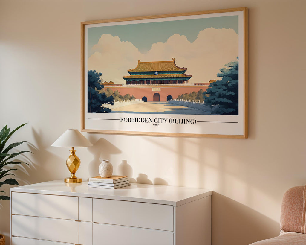 Forbidden City Beijing Poster | Chinese Architecture Travel Print wall art print, modern home decor, unframed artwork by Nomad & Nest