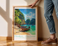 Phuket Thailand Art Print – Longtail Boat, Tropical Beach Poster wall art print, modern home decor, unframed artwork by Nomad & Nest