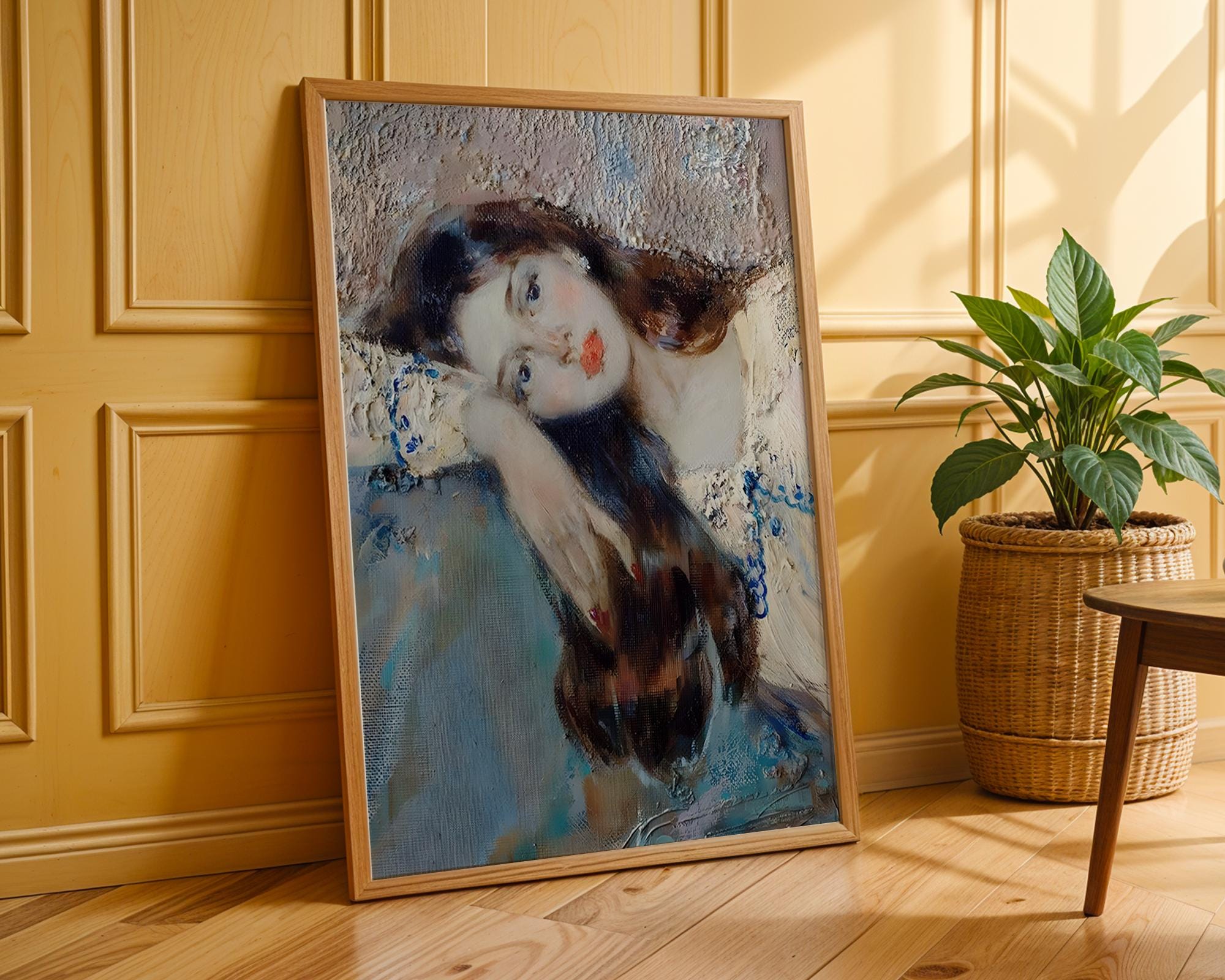 Dreamy Woman Portrait Art Print | Impressionist Textured Poster wall art print, modern home decor, unframed artwork by Nomad & Nest