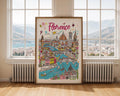 Florence Italy Art Print | Colorful Ponte Vecchio Travel Poster wall art print, modern home decor, unframed artwork by Nomad & Nest